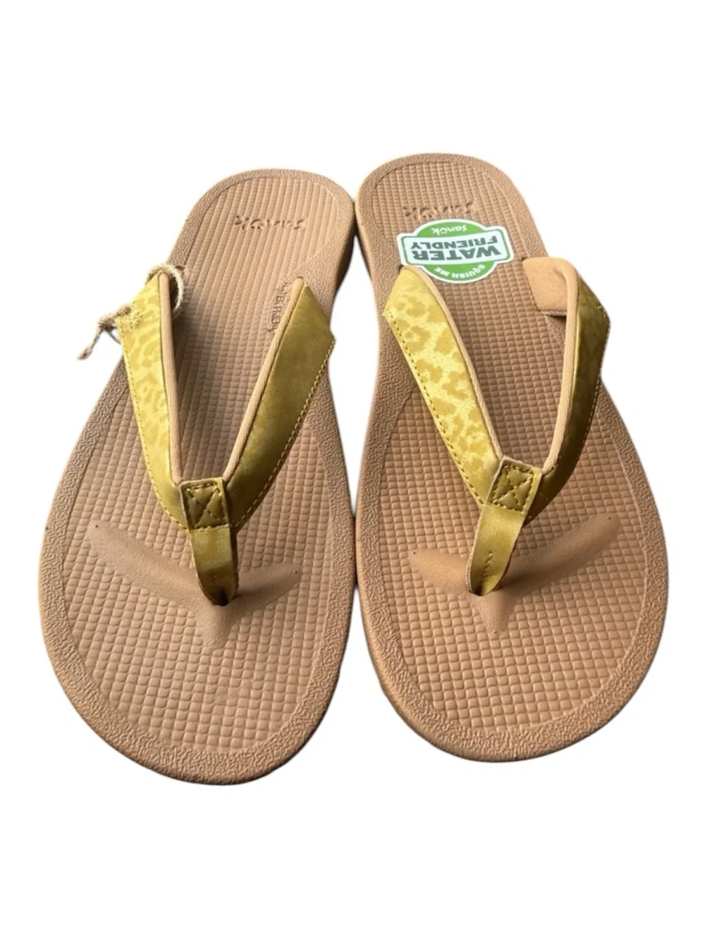 Sanuk Cosmic Shores Leopard Print Flip Flops Size 7